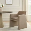 BM338758_5 Fena Accent Dining Chair, Light Camel Brown Velvet, Low Back