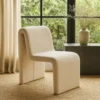 BM338759_6 Nena Armless Dining Chair, Curved Light Camel Brown Shearling Fabric