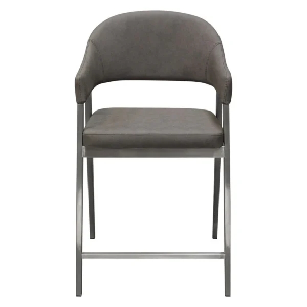 BM338770_1_92a18b7a-5d31-4e14-a728-c08a710d67c5 Arie Counter Height Chair Set of 2, Gray Faux Leather Seat and Back