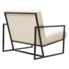 Masy Accent Armchair, Bone White Boucle Textured Fabric, Metal Legs