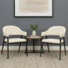 BM338804_5 Arie Dining Side Chair Set of 2, Cream White Polyester, Black Legs