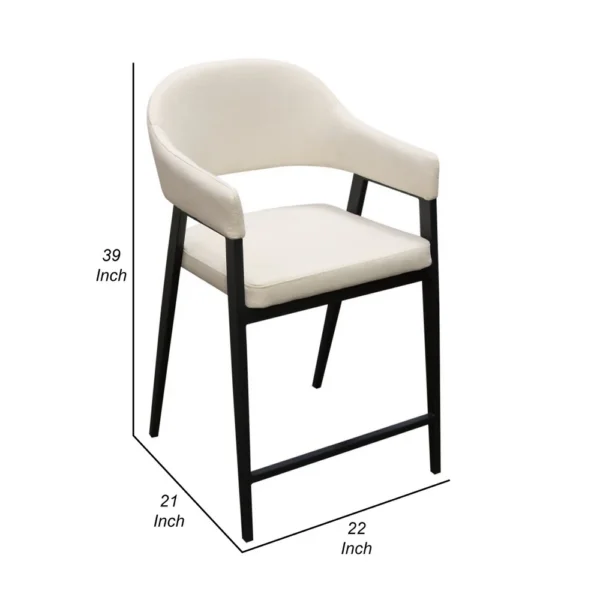 BM338805_4_e816ce37-40f0-4713-8d34-61bf353ab558 Arie Counter Height Chair Set of 2, Cream White Polyester, Black Legs