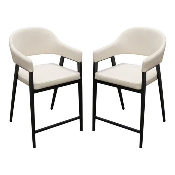 BM338805_4c94a097-bc24-4c87-9309-9c2ec121dc30 Arie Counter Height Chair Set of 2, Cream White Polyester, Black Legs