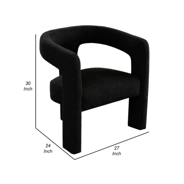 BM338826_4_95764d3e-a023-4e7e-a2c9-776c1bda8795 Gely Dining Accent Chair, Open Curved Back w Tripod Base, Black Boucle