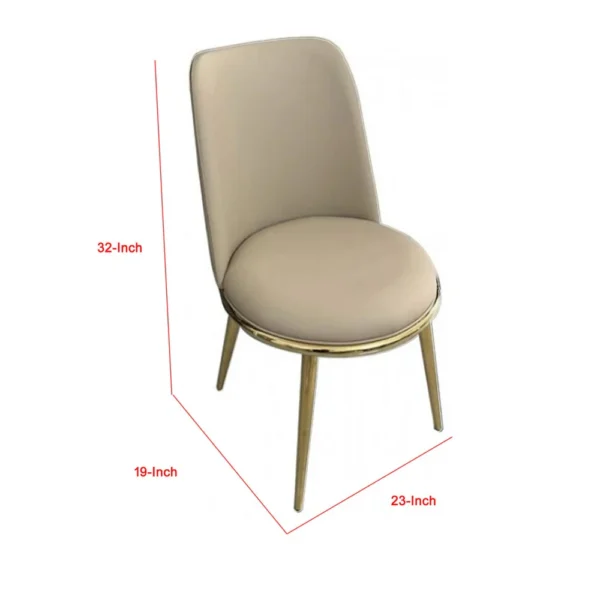 BM339200_4_c4717011-ef7b-404a-9822-de292b6757d6 Relli Side Dining Chair Set of 2, Gold Metal, Taupe Faux Leather, Round Seats
