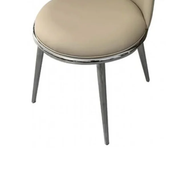 BM339201_3_da42adc5-3b6c-4022-8246-593adac96742 Relli Side Dining Chair Set of 2, Silver Metal, Taupe Faux Leather Round Seats
