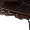 Astor Coffee Table, 52 Inch Dark Cherry Brown Wood, Carved Details