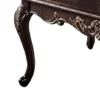 Astor Coffee Table, 52 Inch Dark Cherry Brown Wood, Carved Details