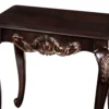 Astor End Table, 29 Inch Dark Cherry Brown Wood, Carved Details