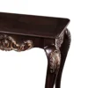 Astor End Table, 29 Inch Dark Cherry Brown Wood, Carved Details