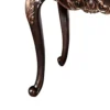 Astor End Table, 29 Inch Dark Cherry Brown Wood, Carved Details