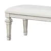 Miamy Bench, Cream White Wood Frame, Textured Fabric, 55 Inch