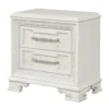 Miamy Nightstand, USB, 2 Drawers, Cream White Wood, 29 Inch
