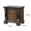 Naddy Nightstand, Hidden Drawer USB A-C, Espresso Brown Wood, 30 Inch