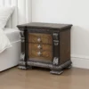 Naddy Nightstand, Hidden Drawer USB A-C, Espresso Brown Wood, 30 Inch