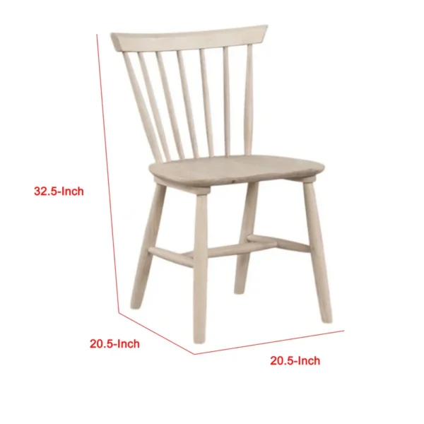 BM339247_4_32a6b938-3e3a-4de7-bd80-fa06ead9947f Baylee Side Dining Chair Set of 2, Spindle Back, Tapered Legs, White Oak Wood