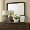 BM339292_5 Osko 42 Inch Dresser Mirror, Rounded Edges, Black Poplar Wood