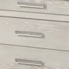 Loji Nightstand, 3 Drawers, White Marble Top, Weathered Gray, 29 Inch