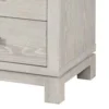 Loji Nightstand, 3 Drawers, White Marble Top, Weathered Gray, 29 Inch