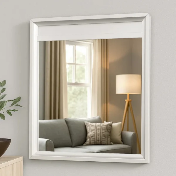 BM339299_5 Broy 40 Inch Dresser Mirror, Champagne Gray Wood, Rounded Edges