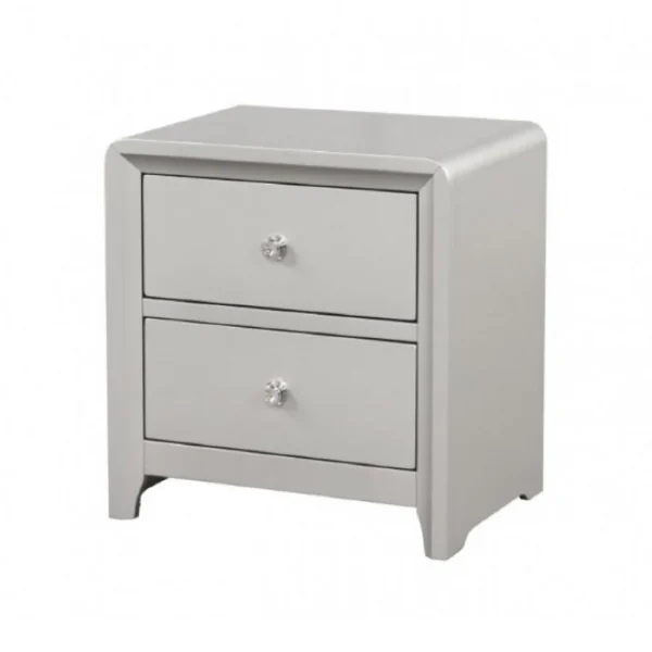 BM339300_bc84b2ed-4416-4fde-acc6-de302b5bb89b Broy Nightstand, 2 Drawers, Crystal Knobs, Champagne Gray Wood 25 Inch
