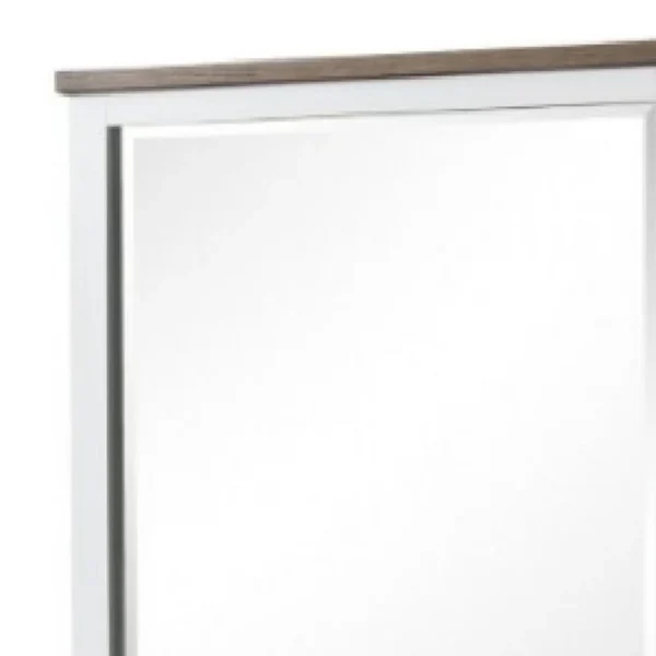BM339306_1_69361d56-a525-4505-a9ae-ed1f7973c323 Tela Dresser Mirror, White Pinewood Frame, Dark Brown Top, 36 Inch