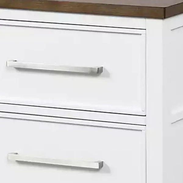 BM339307_1_e8869526-27d8-411e-9b60-7ae947cf604a Tela Nightstand, 2 Drawers, Metal Handles, 25 Inch, White Pinewood