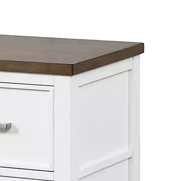 BM339307_2_fe58f4ba-ab76-49d9-9172-145a8415efb9 Tela Nightstand, 2 Drawers, Metal Handles, 25 Inch, White Pinewood