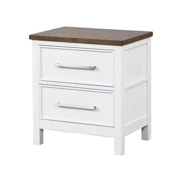 BM339307_33e53016-297a-4861-aa78-fd34caae5ba5 Tela Nightstand, 2 Drawers, Metal Handles, 25 Inch, White Pinewood
