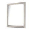 Miot Dresser Mirror, 39 Inch Square Wood Frame, White Wash