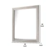 Miot Dresser Mirror, 39 Inch Square Wood Frame, White Wash