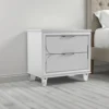 BM339323_5 Dima Nightstand, 2 Drawers w Acrylic Handles, White Rubberwood, 24 Inch