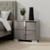BM339327_5 Suni Nightstand, Light Taupe Wood with UV Finish, 2 Drawers, 24 Inch