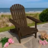 BM339338_8 Geli Outdoor Adirondack Chair, Slatted Back, Weathered Gray Wood