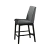 Heni Counter Height Chair, Gray Polyester Cushions, Dark Walnut Brown