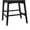 Heni Counter Height Chair, Gray Polyester Cushions, Dark Walnut Brown