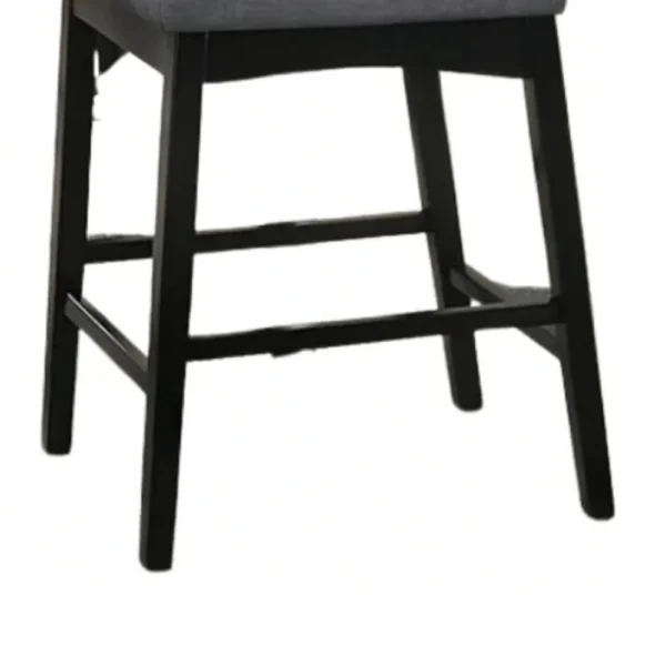 Heni Counter Height Chair, Gray Polyester Cushions, Dark Walnut Brown
