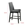 Heni Counter Height Chair, Gray Polyester Cushions, Dark Walnut Brown