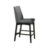 Heni Counter Height Chair, Gray Polyester Cushions, Dark Walnut Brown