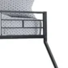 Mely Twin over Full Bunk Bed, Attached Side Ladder, Black and White Metal