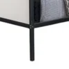 Mely Twin over Full Bunk Bed, Attached Side Ladder, Black and White Metal