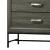 Lito Tall Dresser Chest, 4 Drawers w 1 Jewelry Tray, Glam Silver, Gray