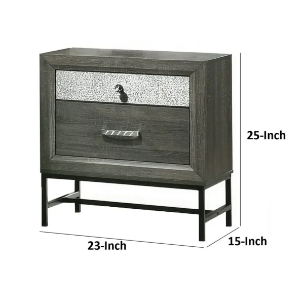 BM339405_4_eb48b1d3-4a17-43e2-932b-00551c05b4c9 Lito 25 Inch Nightstand, 1 Drawer and Jewelry Tray, Glam Silver, Gray