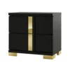 BM339413_d10cd032-a28d-4e56-82ba-4c99ab1caa34 Yoki Nightstand, 2 Drawers, Modern Glam Black and Gold, 23 Inch