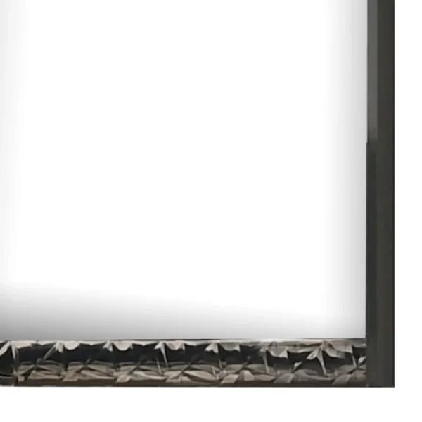 Zara 36x40 Dresser Mirror, Rectangular, Chrome Geo Molding, Ash Gray