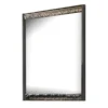 Zara 36x40 Dresser Mirror, Rectangular, Chrome Geo Molding, Ash Gray