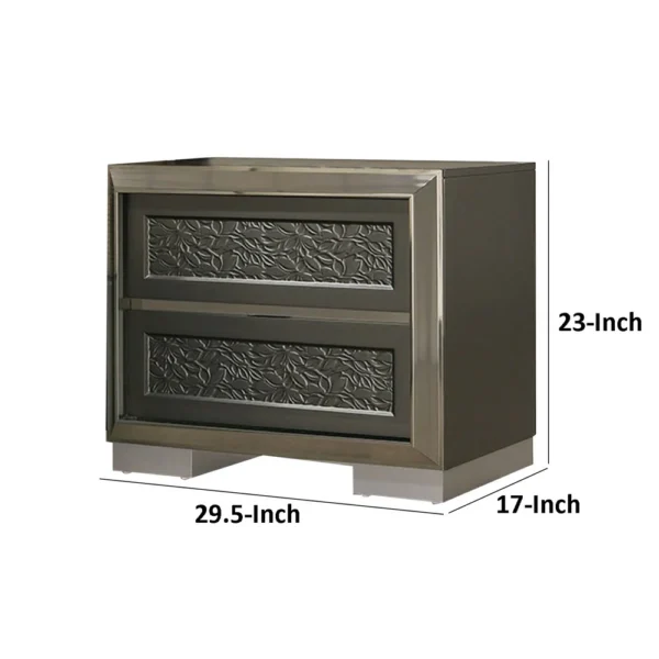 BM339421_4_3fceafcf-c9c7-46ce-bff0-4e78d9837aec Levi Nightstand, 2 Leaf Molded Framed Drawers, Dark Gray
