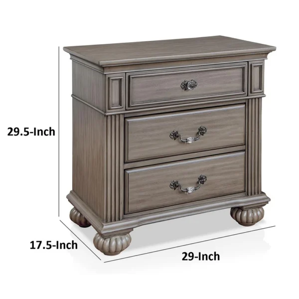 BM339442_4_dbe4081c-be1f-400e-a3d2-de5da38509c9 Recus Classic Nightstand with 3 Drawers, Acrylic Accents, Gray Solid Wood