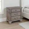 BM339442_5 Recus Classic Nightstand with 3 Drawers, Acrylic Accents, Gray Solid Wood