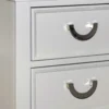 Roly Nightstand with 2 Drawers, Molded Details, Light Gray Solid Wood